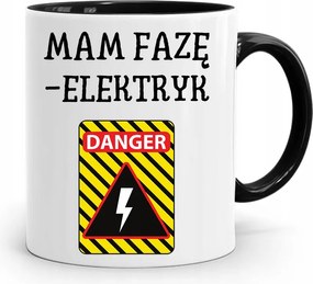 Fekete Bögre Villanyszerelő Anya Fázis Villanyszerelő nyomtatott fényképpel