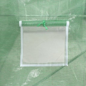zöld acélvázas melegház 30 m² 6 x 5 x 2,3 m