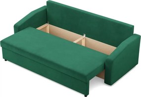 Zeus kanapéágy, bársony, bonell töltet, döntött kartámasz, zöld