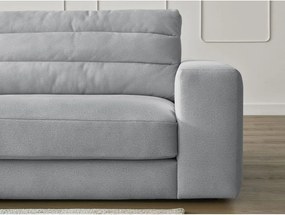 Világosszürke bársony sarokkanapé (bal oldali-heverő résszel) Sierra – Bobochic Paris