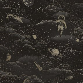 Holden Decor Adventure Awaits Lost In Space arany-ezüst világűr mintás papír tapéta – 14050