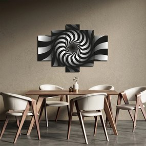Absztrakt kép egy fekete-fehér spirál (150x105 cm)