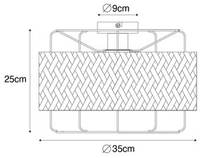 Keleti mennyezeti lámpa fekete bambusszal - Irena