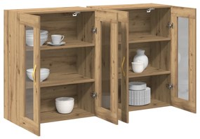 Fali Szekrények 2 db Kézműves Tölgy 69,5x34x90 cm Mérnöki Fa