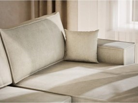 Krémszínű zsenília kinyitható-tárolóhelyes sarokkanapé (U alakú) Kyoto – Maison de Rêve