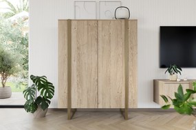Verica komód 120 cm - szivacsos-tölgy / arany lábak