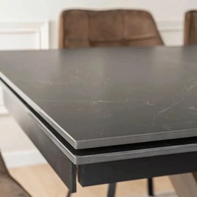 Fekete Márvány/Dió Színű Bővíthető Étkezőasztal. REX 2 180-240 cm Belföldi Raktárról
