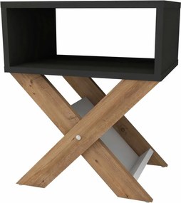 Dohányzóasztal, antracit-atlanti fenyő, 43 cm