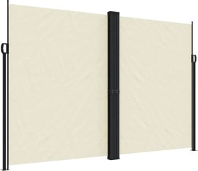 vidaXL krémszínű behúzható oldalsó napellenző 220 x 600 cm