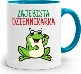 Kék Bögre Ajándék Riporter Újságírónak, fényképes nyomattal