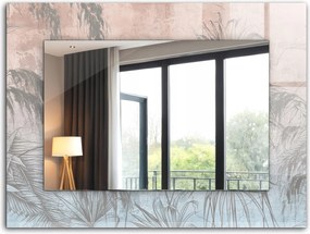 Fürdőszobai fali tükör dekoratív üveg kerettel 80x60 cm Pasztell növények