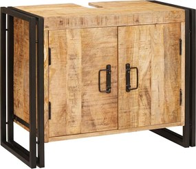 vidaXL Mosdókagyló szekrény Barna 71 x 33 x 58 cm Tömör Mangófát