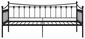 fekete fém kanapéágykeret 90 x 200 cm