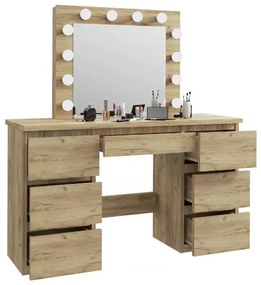 Fésülködőasztal  LED tükörrel Daniella tölgy craft