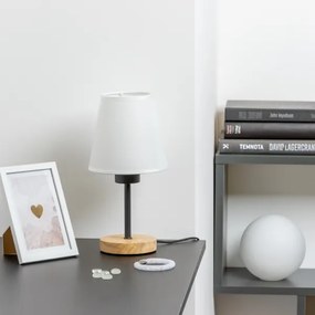 Brilagi - Asztali lámpa NUBILA WOOD 1xE27/25W/230V tölgy/fehér
