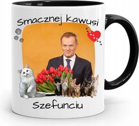 Donald Tusk Fekete Bögre Platform Ajándék fényképes nyomtatással