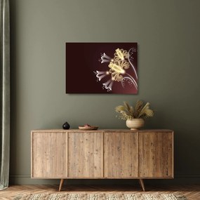 Kép - fényes virágok (üvegen) (70x50 cm)