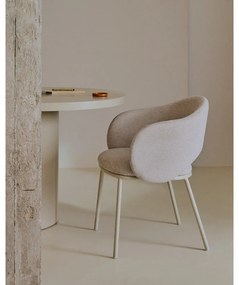 Krémszínű kárpitozott étkezőfotel Maina – Kave Home