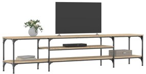 sonoma tölgy színű szerelt fa és vas TV-szekrény 201x35x45 cm