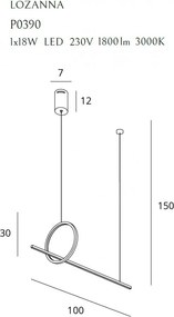 Függeszték Arany MAXLIGHT P0390