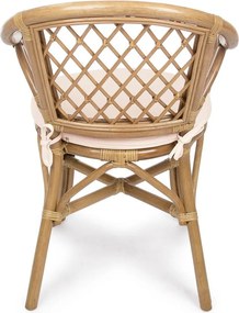 Natúr színű tömörfa-rattan kerti szék Athina – Bizzotto