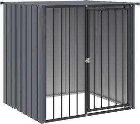 vidaXL fekete horganyzott acél kutyakennel tetővel 110x103x109 cm