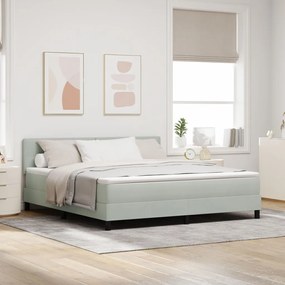 Boxspring Ăgy Matraccal VilĂĄgosszĂŒrke Szuper KirĂĄly BĂĄrsony
