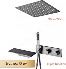 Falba süllyesztett zuhanyrendszer ELITE EDITION BCS1499-1 LED-del, termosztáttal és vízesés funkcióval, több színváltozatban — Gunmetal szürke —…