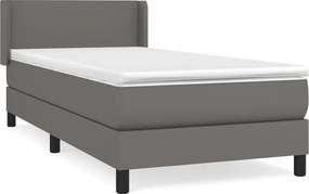 vidaXL szürke műbőr rugós ágy matraccal 80 x 200 cm