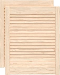 vidaXL 2 db tömör fenyőfa lamellás szekrényajtó 61,5 x 49,4 cm