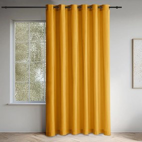 Mustársárga bársony dimout (részleges sötétítő) függöny 530x175 cm Velto – Filumi