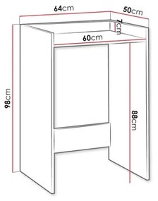 Mosógép szekrény POLA 98x64 cm fehér