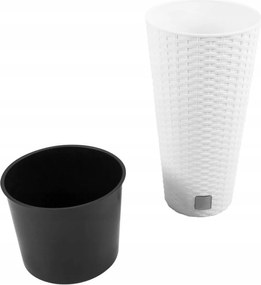 DRTUS200-S449 Virágtartó Fedő Magas Rattan Rato Tubus Fehér