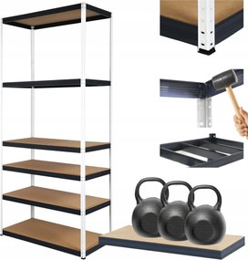 Tárolószekrény fém állvány Helios 213x110x35cm 6Px350kg Tömör