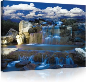 Vászonkép 100x75 Vízesés természet sziklák víz zuhatag nyugalom pihenés táj