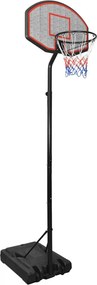 vidaXL fekete polietilén kosárlabda állvány 282-352 cm