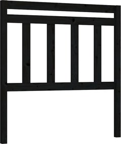 vidaXL fekete tömör fenyőfa ágyfejtámla 81 x 4 x 100 cm