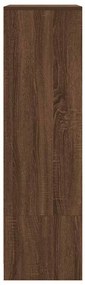 barna tölgy szerelt fa szekrény fiókkal 55,5x34x119,5 cm