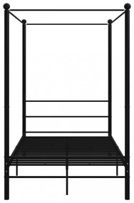vidaXL fekete fém baldachinos ágykeret 120 x 200 cm