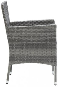 4 db szürke kerti polyrattan étkezőszék