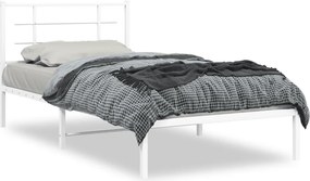 vidaXL fehér fém ágykeret fejtámlával 100x200 cm
