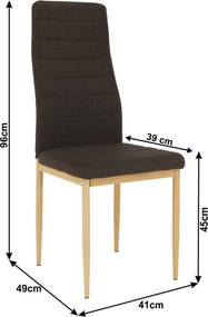 Szék, sötétbarna szövet/bükk, COLETA NOVA