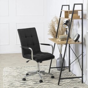 Irodai Forgószék Fekete Bársony Kárpittal. BOSTON