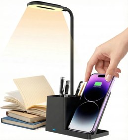 Asztali Lámpa Led Érintőképernyős Indukciós Vezeték Nélküli Töltő 15W