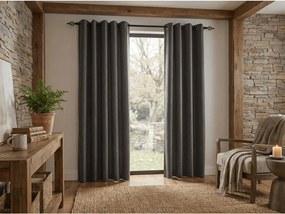 DUNES VELVET sötétítő függöny 140×250 cm, sötétszürke Felfüggesztés: Hullámos sínszalag
