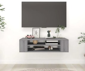 szürke sonoma színű szerelt fa függő TV-szekrény 100x30x26,5 cm