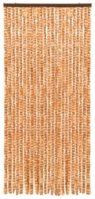 okkersárga és fehér zsenília rovarfüggöny 90 x 220 cm