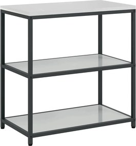 vidaXL Konyhai Tárolás polcokkal tárolóval Ezüst 60 x 50 x 92 cm Acél