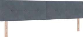 vidaXL LED ágytámla LED -es lámpákkal Szürke 200 cm Poliészter