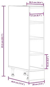 vidaXL “Riga” betonszürke szerelt fa alsószekrény 20x44,5x81,5 cm